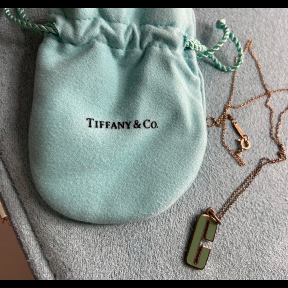 COPY - Tiffany and co Enamel C Charm Pendant